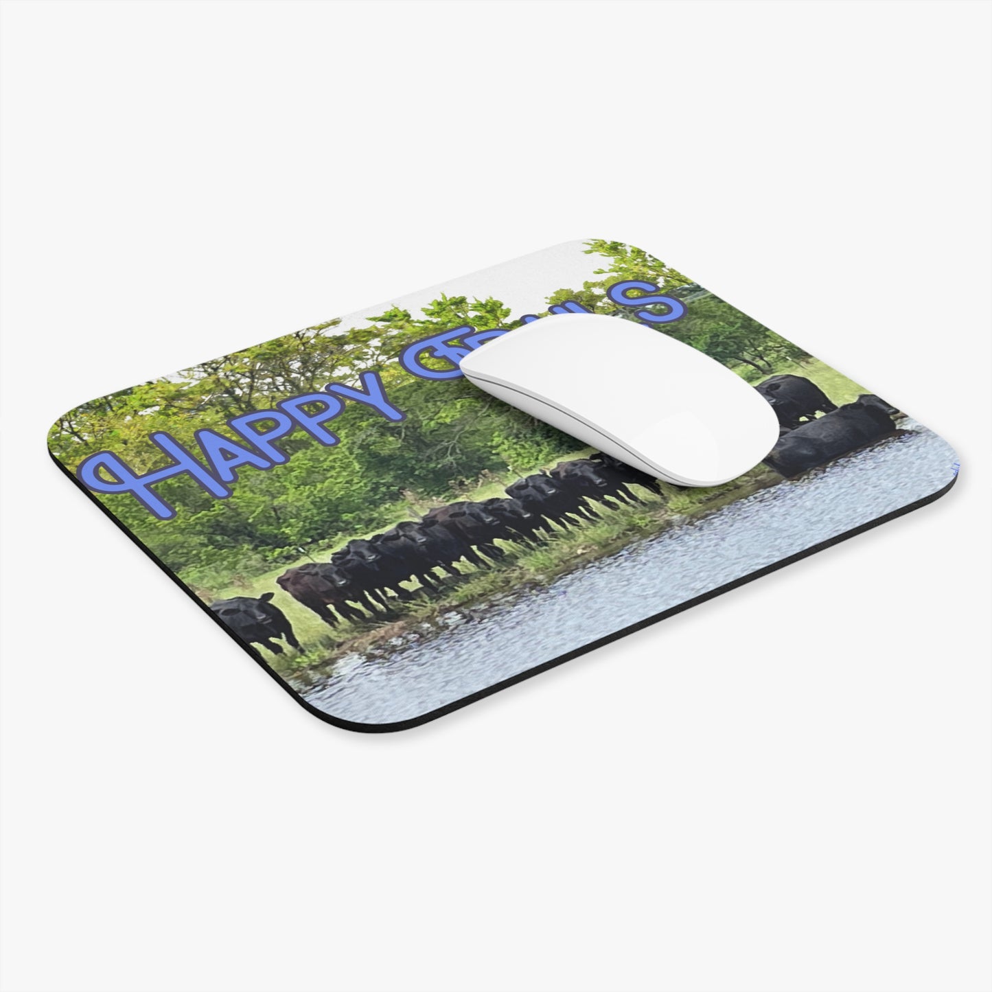 Texas charm in your workplace! Happy Trails Cows Posing Mouse Pad  (Rectangle)