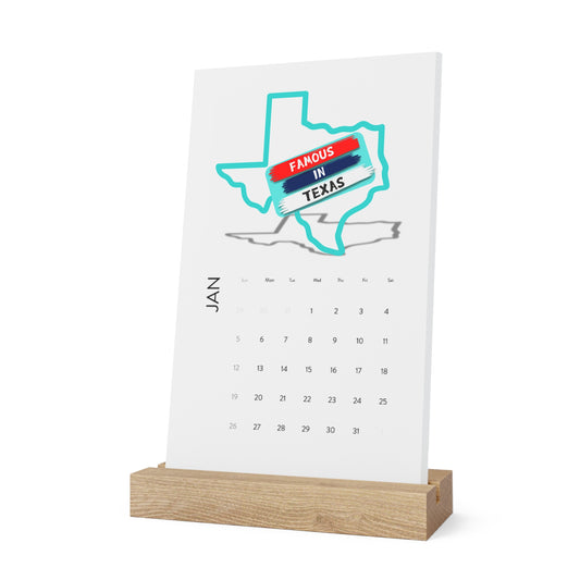 Official Famous in Texas Vertical Desk Calendar (2025)