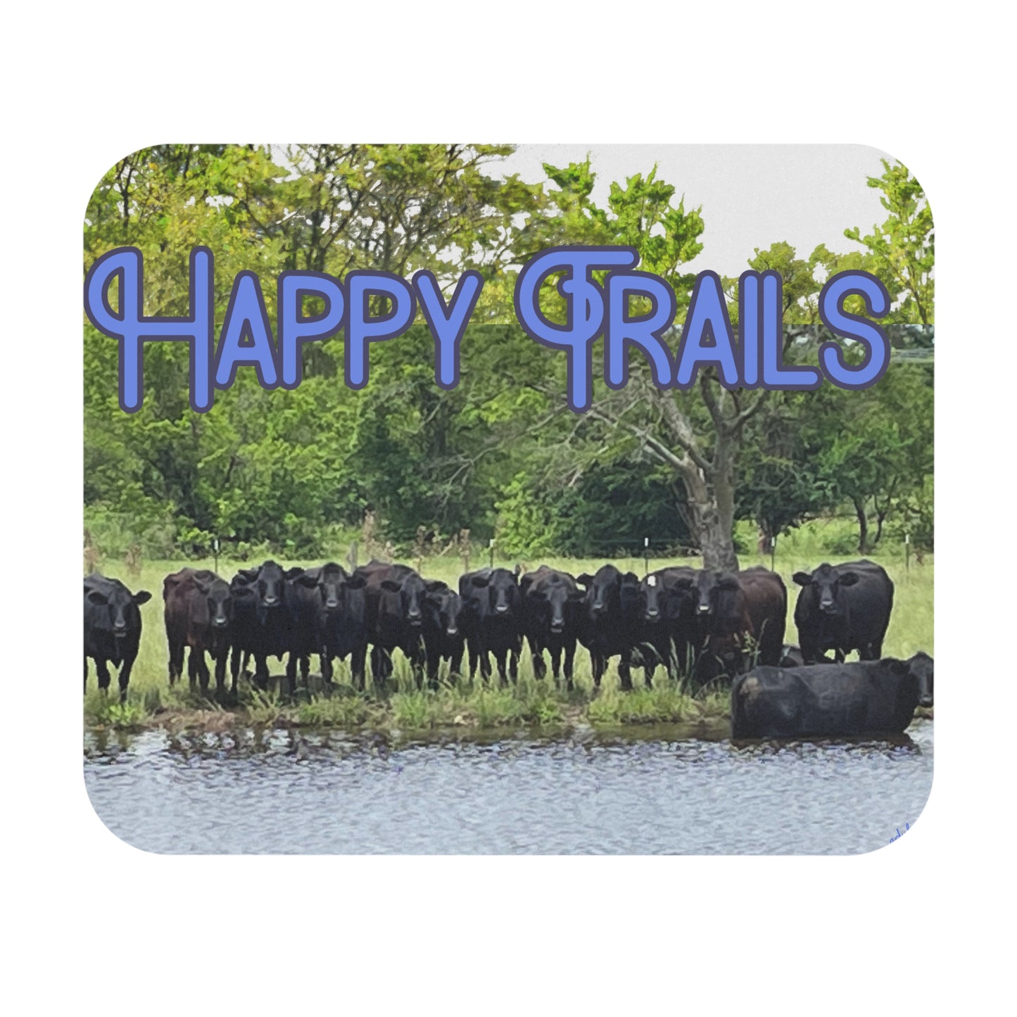 Texas charm in your workplace! Happy Trails Cows Posing Mouse Pad  (Rectangle)