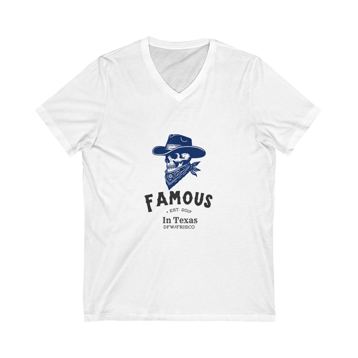 Famous In Texas Halloween Unisex Jersey Short Sleeve V-Neck Tee