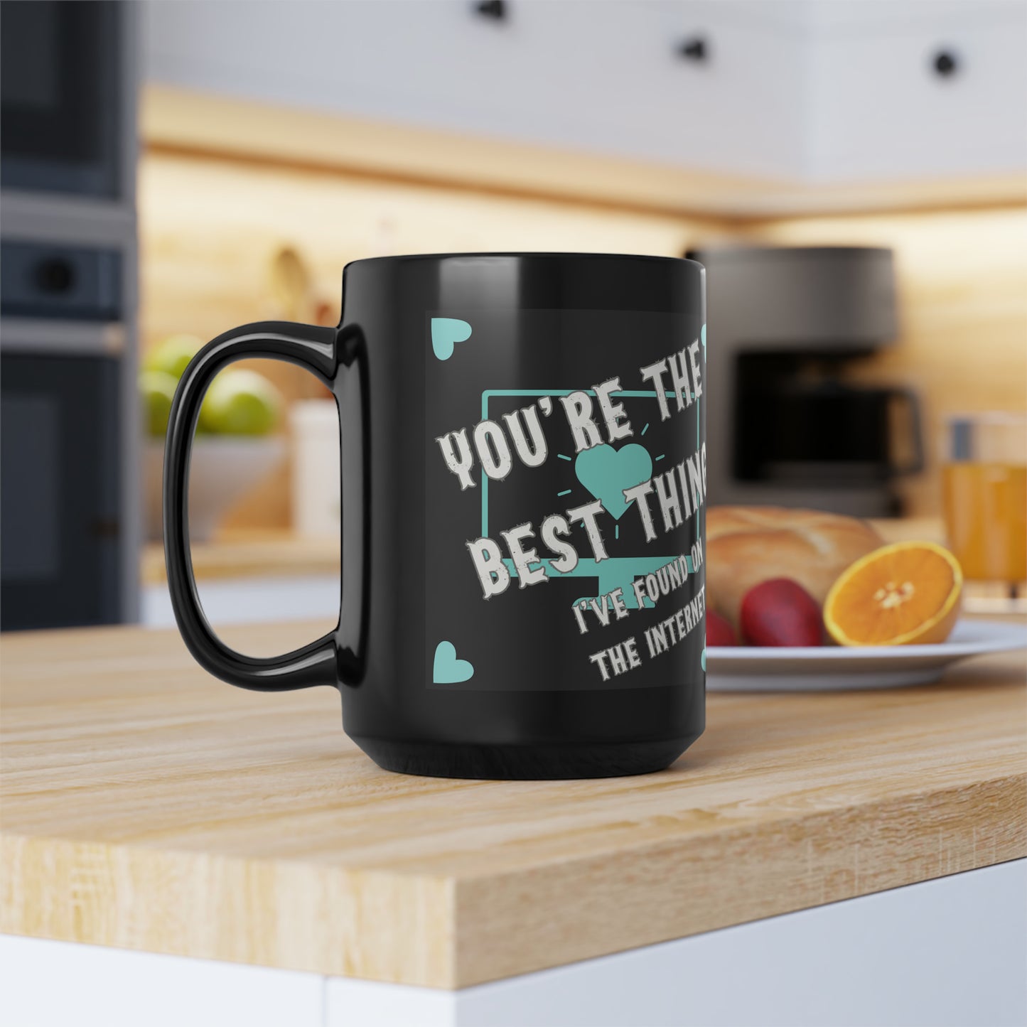 Internet Treasures: Tiffany Blue Appreciation Mug, You're The Best Thing I've Found On The Internet Black Mug, 15oz