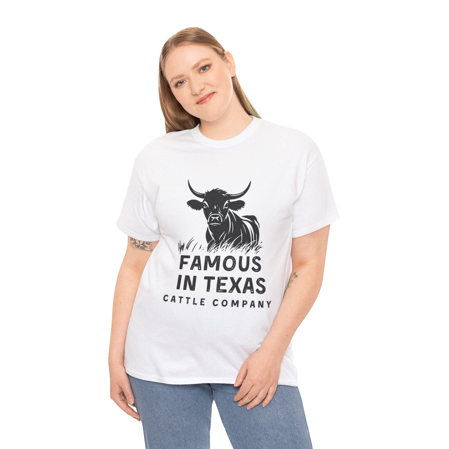 Limited Edition Famous In Texas Cattle Company Shirt Unisex Heavy Cotton Tee