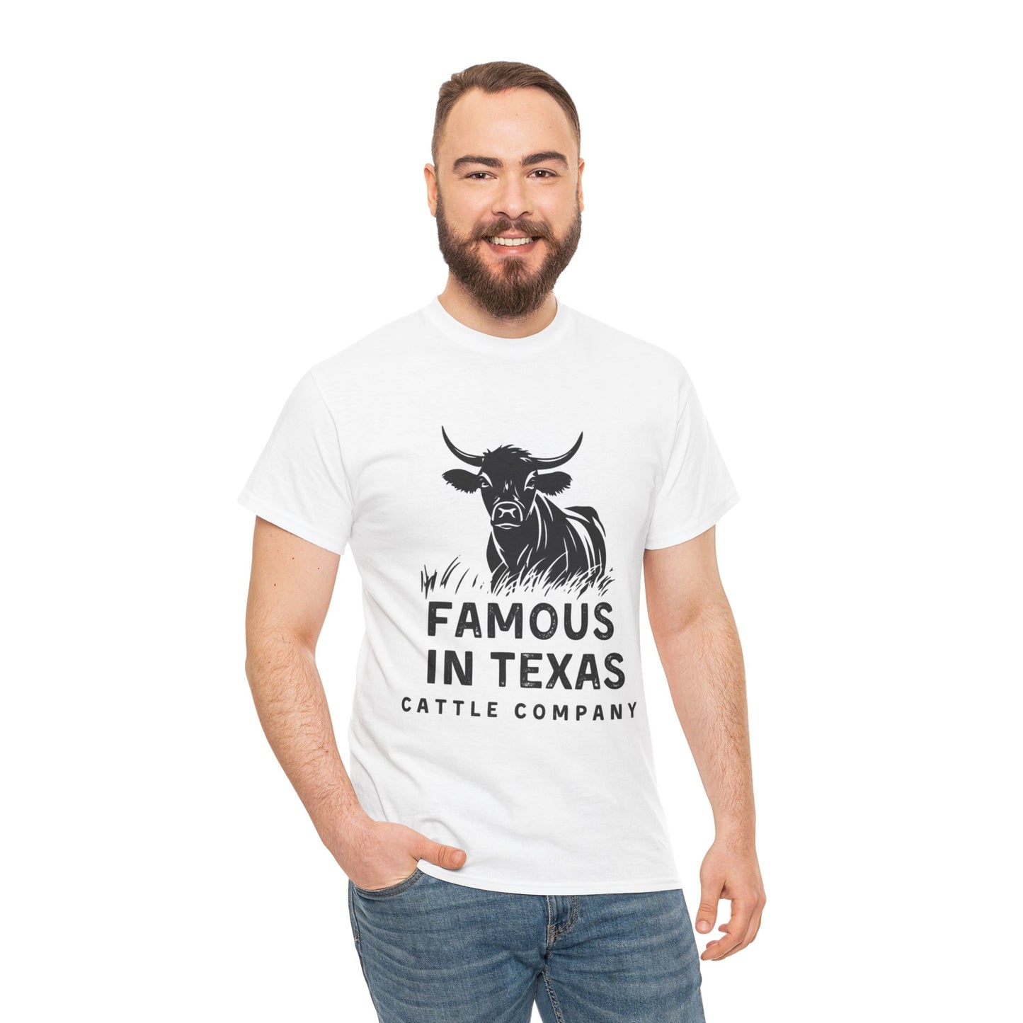 Limited Edition Famous In Texas Cattle Company Shirt Unisex Heavy Cotton Tee